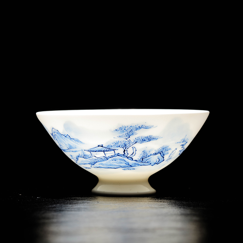 Jingdezhen porcelain and hand draw small cups white porcelain sample tea cup bowl bowl kung fu tea set small cup