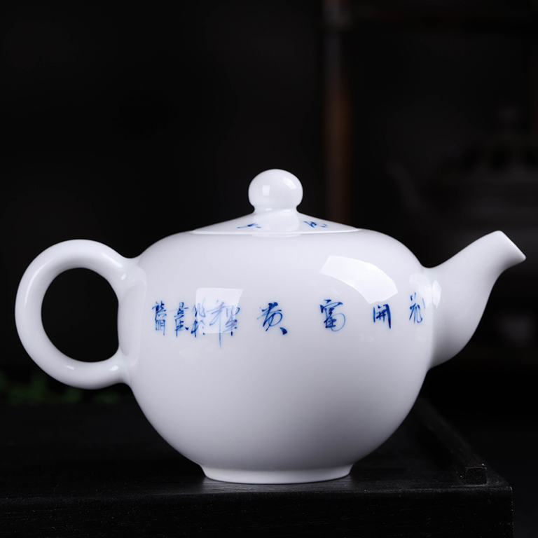 Jingdezhen hand - made under glaze color porcelain teapot kung fu tea sets pure manual single pot home tea kettle