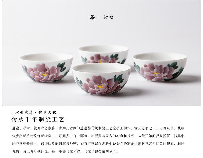Jingdezhen ceramic hand - made sample tea cup under the glaze color master kung fu tea cup individual cup single cup cup bowl