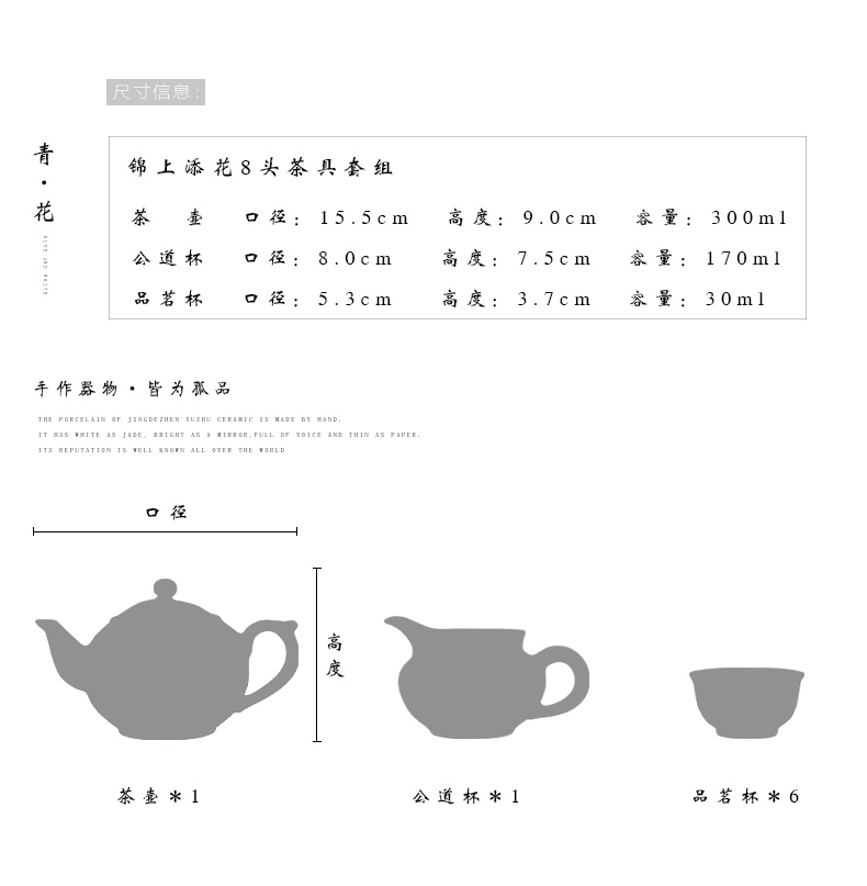 Blue and white hand work suit masters cup of jingdezhen ceramic kung fu tea cups sample tea cup pure manual single CPU