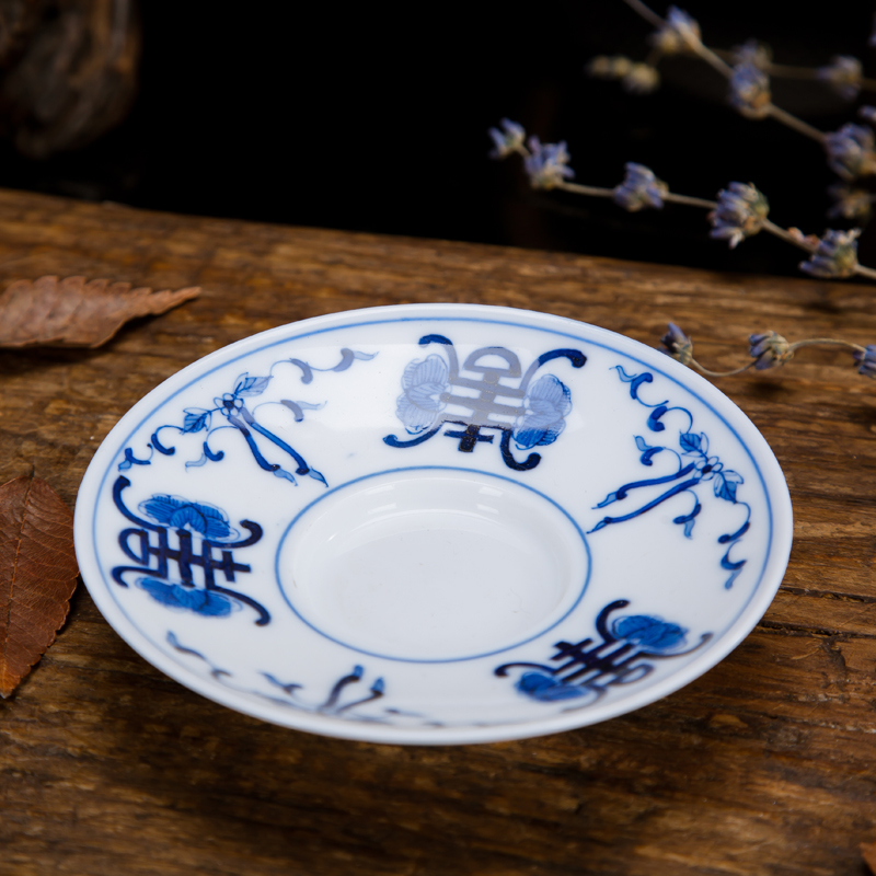 Jingdezhen ceramic hand - made porcelain only three tureen under glaze color kung fu tea tea hand grasp bowl to bowl