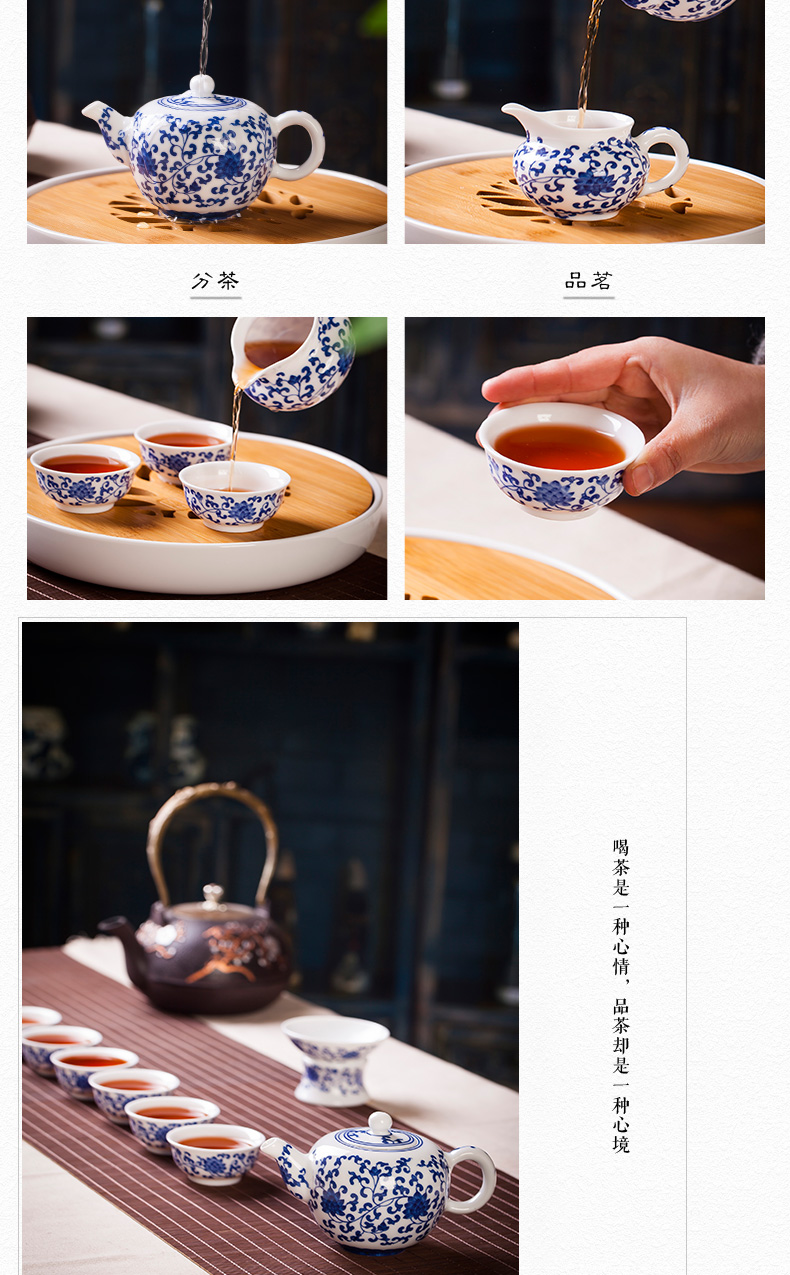 Jingdezhen ceramic tea set with tea tray sample tea cup teapot) fair keller kung fu tea set