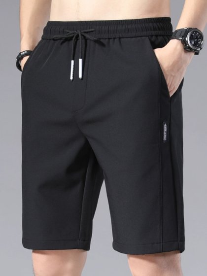 冰丝休闲短裤男款夏季薄款宽松大码男五分中外裤运动夏天男装裤子