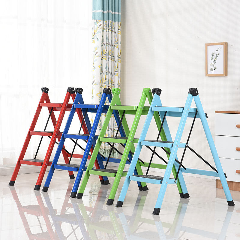 Follini Household Ladder Folding Ladder Herringbone Ladder Stainless Steel Thickened Four Steps Aluminium Alloy Three-step Ladder