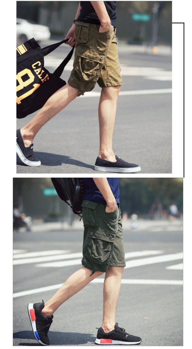 Quần lửng nam mùa hè dụng cụ quần short 7 điểm giản dị XL nhiều túi quần năm điểm quần sooc nam