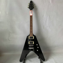 Clear Barn Handling Outlet Single Customized ROSE WOOD FINGERBOARD DOVETAIL PROFILED V TYPE BLACK BRIGHT LIGHT ELECTRIC GUITAR