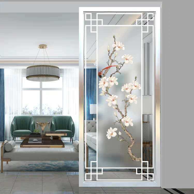 Entry into the family MODERN 3D FROSTED DOUBLE-SIDED LIGHT TRANSMISSION LIVING ROOM SCREEN PARTITION ART GLASS BACKGROUND WALL SMALL FAMILY