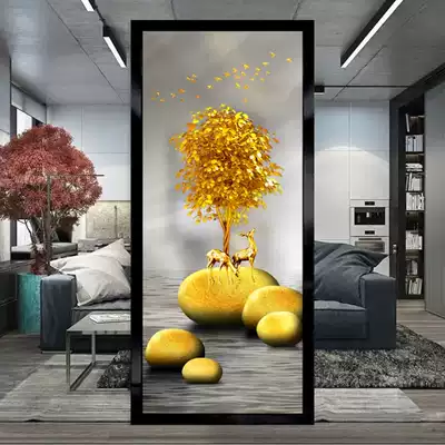 Custom art glass modern simple living room decoration screen partition bedroom entrance entrance double-sided frosted light