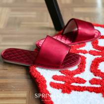 springkle satin wedding wedding slippers for a pair of bride and groom high-end festive red interior decoration