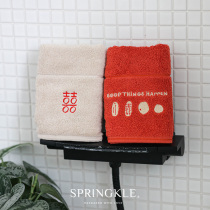 springkle Spring wedding towel Early birth precious son happy word Chinese wash towel household pair of hand gifts