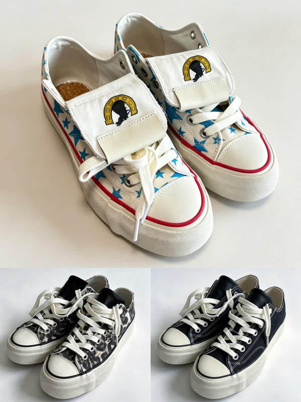 (First Release) Needtn Low-Top Vulcanized Casual Thick-Soled Height-Increasing Canvas Shoes Leopard Print Blue Star Jo Style