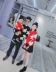 Mùa thu đông 2018 cha mẹ và con mới, một gia đình gồm ba mẹ con và mẹ chồng áo len dệt kim dài tay cài đặt phiên bản Hàn Quốc