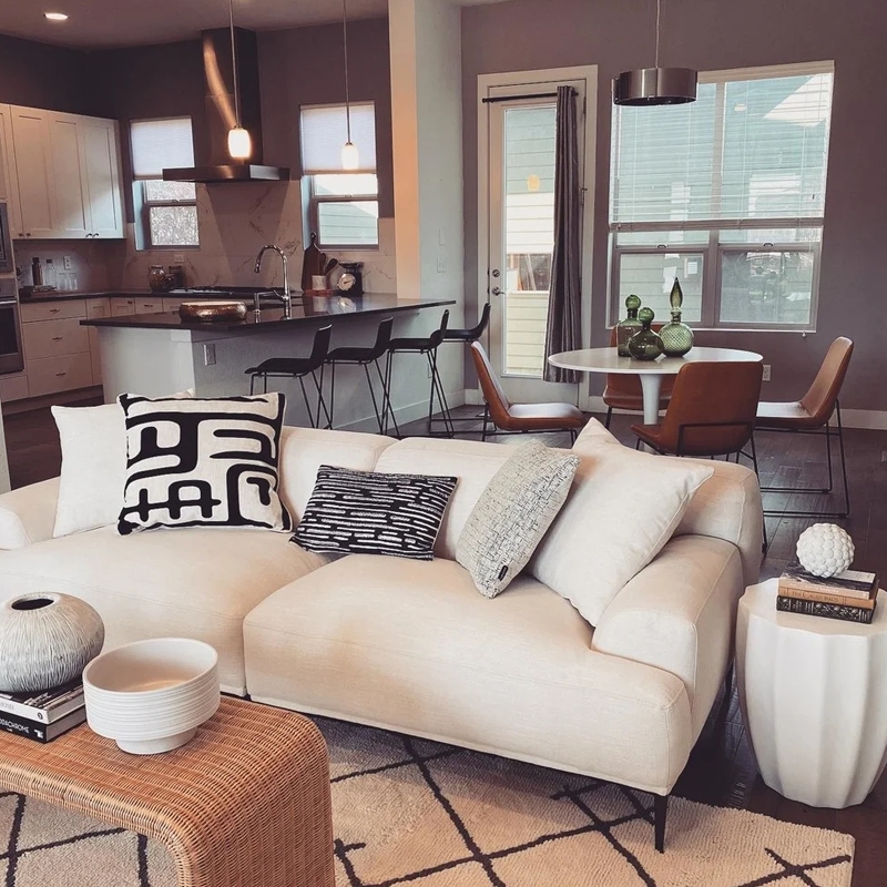 Nordic fabric sofa net red latex sofa apartment living room small apartment three-seat white technology cloth sofa