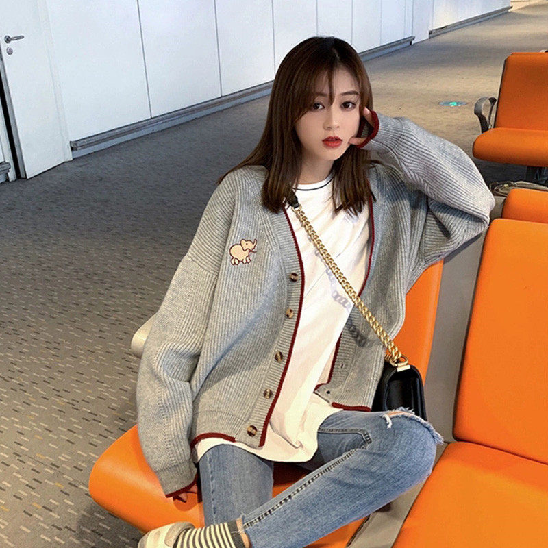 SANDRO Moscoloni 2021 Sweater Costume Women early autumn fashion long sleeve knitted sweater sweater loose coat