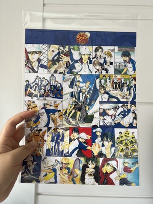 Tennis Prince original Art style Sticker A4 old-fashioned style self-adhesive reissue with built-in die-cut childhood stickers