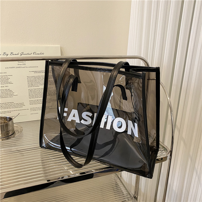 Summer Transparent Large Bag for Women 2025 New Trendy Large Capacity Versatile Shoulder Bag with a High-End and Stylish Tote Bag Feel Summer Transparent Large Bag for Women 2025 New Trendy Large Capacity Versatile Shoulder Bag with a High-End and Stylish Tote Bag Feel