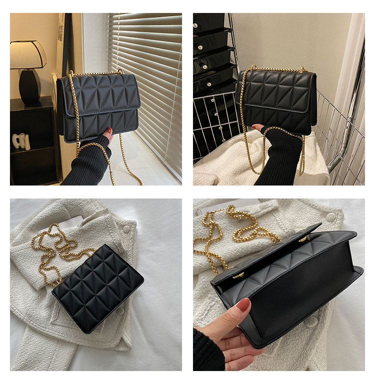 Небольшая дизайнерская цепь, сумка через плечо, ремешок для сумки на одно плечо с ромбовидным узором, коллекция 2022                       