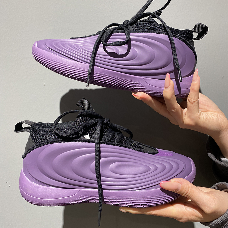 High-Quality Waterproof Low-Top Sneakers with a Premium Feel for Students and Teenagers, Versatile and Comfortable Purple Basketball Shoes