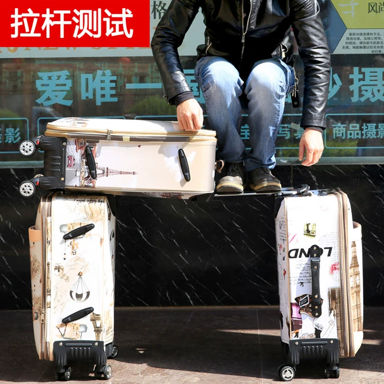 Xe đẩy đa năng 24 inch sạc hành lý nữ dễ thương nhỏ vali tươi 26 hộp mật khẩu sinh viên nam - Va li vali kéo