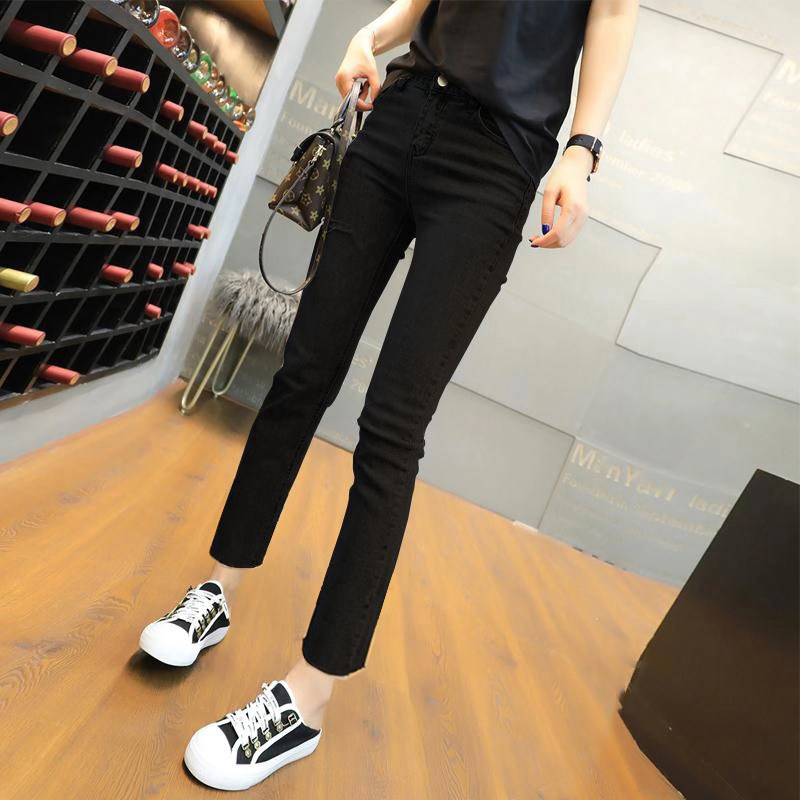 Large size women's clothing spring 2022 new body slim stretch pencil pants Fat younger sister mm 90% High waist jeans