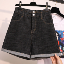 Big Code Women Dress Summer Dress 2022 New Tightness High Waist Display Slim 50% Pants Fat Mm Broadlegged Elastic Denim Shorts Tide