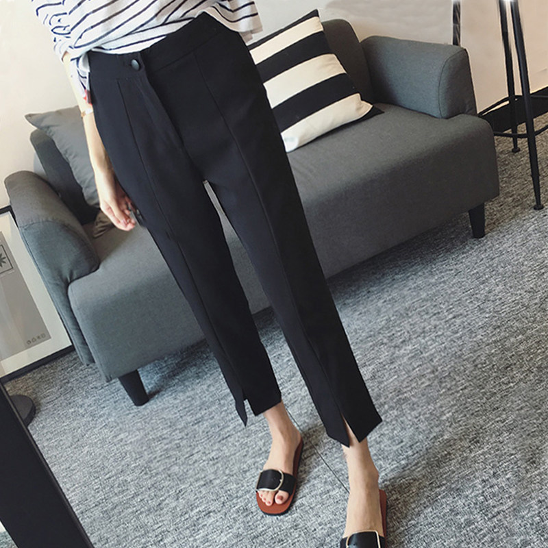 Suitable for pants with thick hips and thighs plus size women's clothing summer 2023 new fat mm thin straight professional suit pants