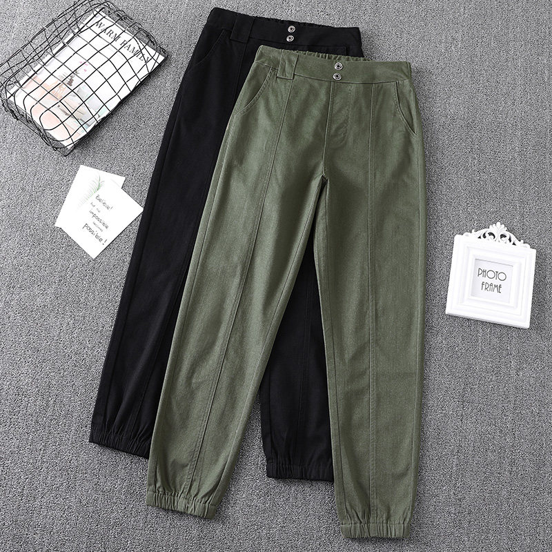 Large - yard women's clothing in autumn 2021 new pear shaped shape loose and thin Harlen pants fat sister mm beam footwear pants