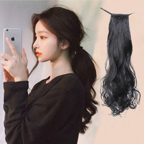 Pony-tailed wig female strap long curly hair big wave Net red pear flower roll ponytail cute girl Low double ponytail