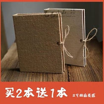 Linen art DIY hand-painted graffiti loose-leaf notebook album kindergarten scrapbook hemp rope strap commemorative book
