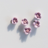 紫色软陶小花【一份5颗】