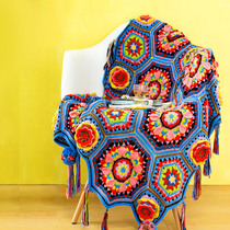 Su Su Jies family Sicilian style blanket diy relief manual wool homemade tutorial knitting thread crochet material bag