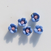 蓝色软陶小花【一份5颗】