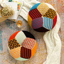 Su Su Jies home mosaic jacquard pumpkin pillow case at home hand-made wool wool material wrapped cotton thread weaving