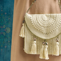 Su Su Jies retro tassel chain bag handmade diy wool cotton thread crochet bag material bag