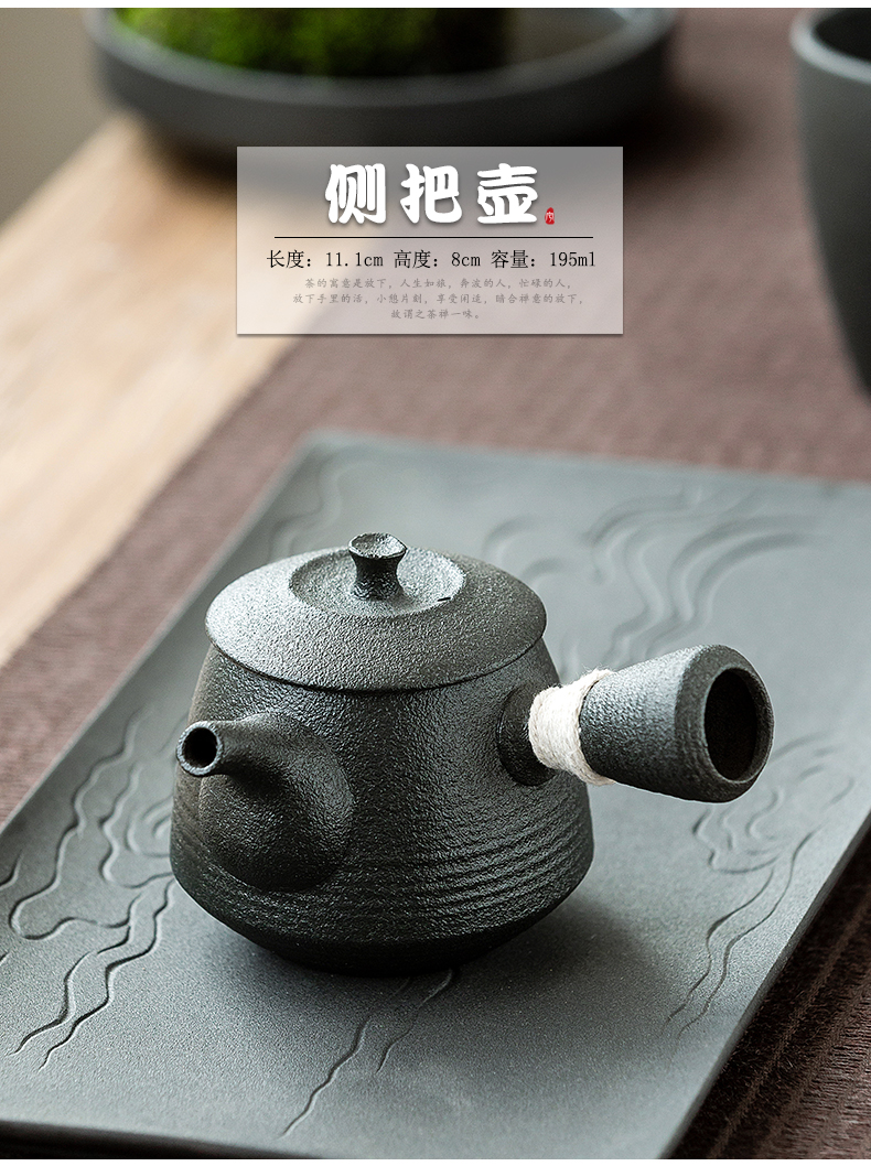 Ning uncommon black pottery teapot single pot of ceramic kung fu tea set Japanese teapot