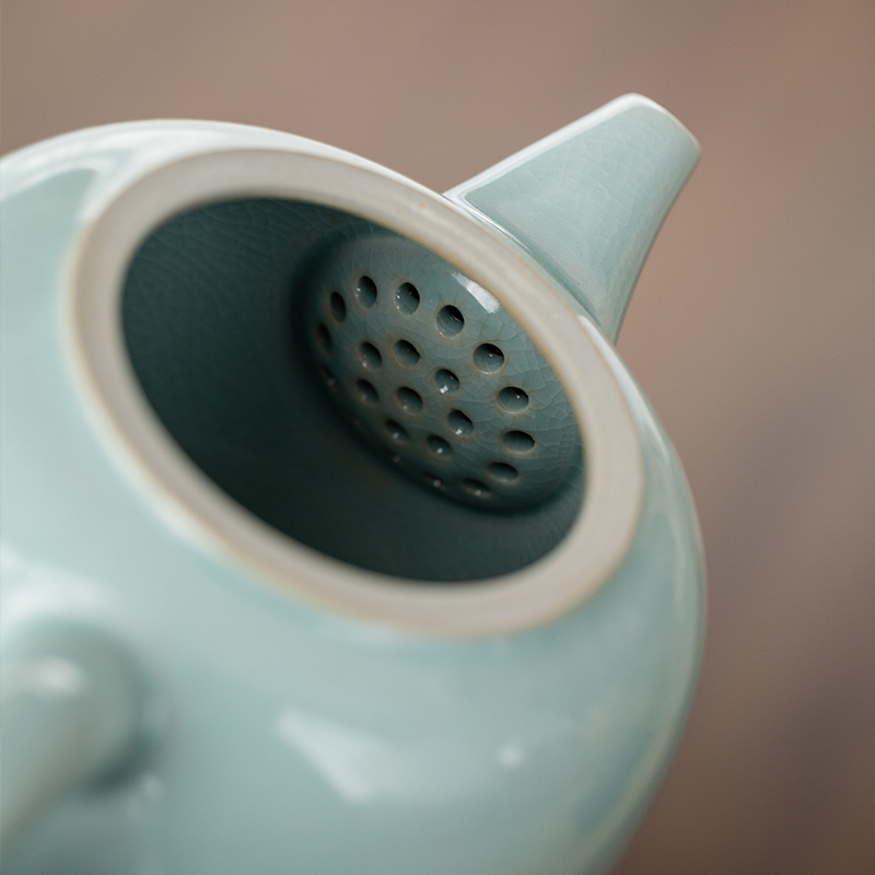 Ning uncommon your up ceramic teapot single pot of kung fu tea set household teapot slicing can raise your porcelain pea green color