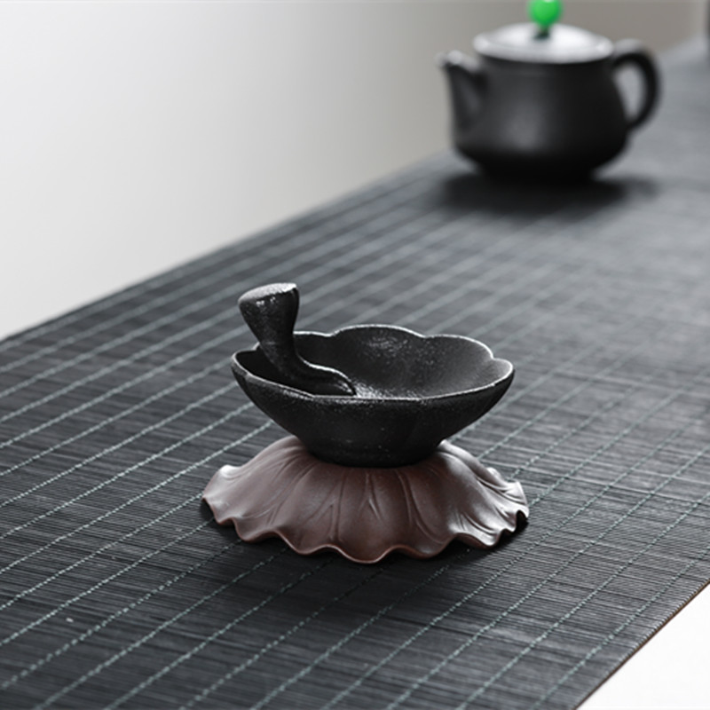 Ning uncommon) mesh filter tea pet amphibious black pottery ceramic kung fu tea tea accessories