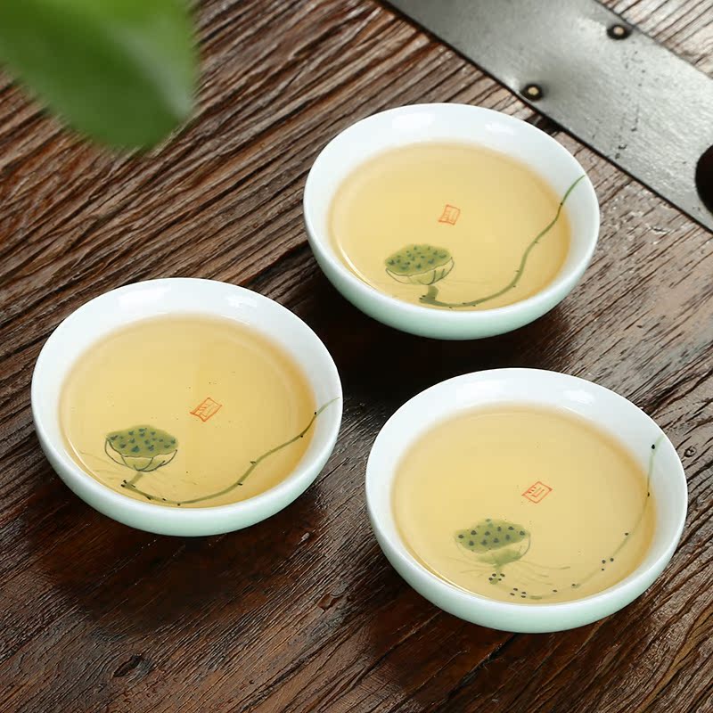 Ning uncommon hand - made ceramic tea set single CPU celadon cups cup sample tea cup
