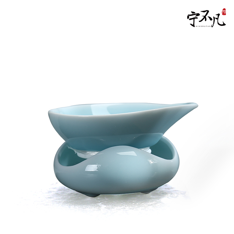 Ning uncommon ceramic filter) tea set of the home network cloth celadon kung fu tea tea strainer ceramics fittings