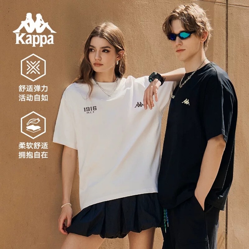 Kappa Back-To-Back Sports T-Shirt Short-Sleeved Men's 2026 New Women's Summer Pure Cotton Running Half-Sleeved Top Kappa Back-To-Back Sports T-Shirt Short-Sleeved Men's 2026 New Women's Summer Pure Cotton Running Half-Sleeved Top
