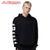 KAPPA Nhãn hiệu vuông Kappa cho nam và nữ áo len giản dị áo hoodie | K0852MT24M - Thể thao lông cừu / jumper hoodie đen Thể thao lông cừu / jumper