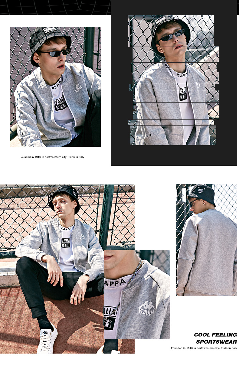 Áo len thể thao nam KAPPA Kappa - Thể thao lông cừu / jumper áo khoác zip