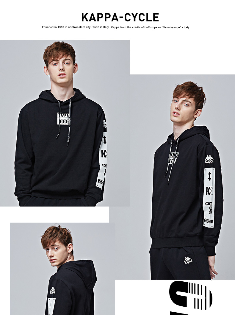 Kappa Kappa vài nam lỏng áo len áo thun áo thể thao áo 2018 sản phẩm mới | K0815MT30D sweater trơn