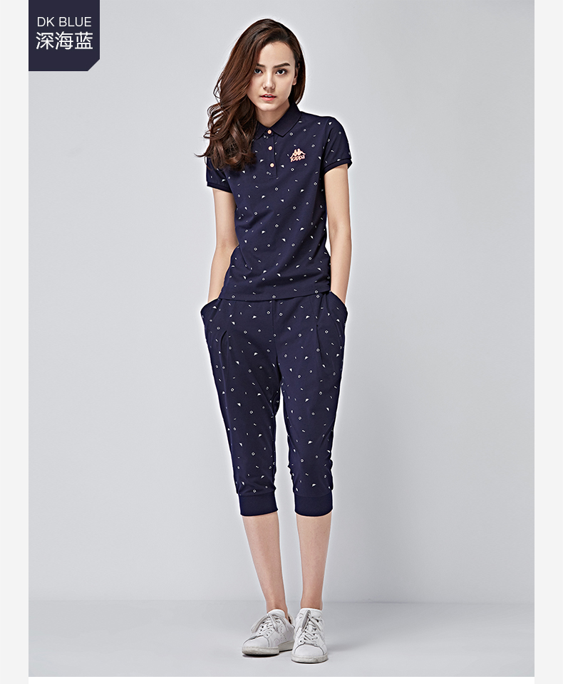 Kappa của phụ nữ thể thao ngắn tay áo giản dị polo áo sơ mi thời trang áo thun mùa xuân và mùa hè | k0722pd04 thun polo