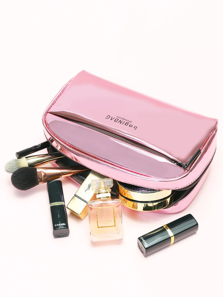 Cosmetic bag women's portable large-capacity toiletries ins wind super-fire simple net red lipstick storage bag carry-on small