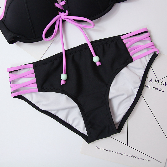 2018 mới châu Âu và Mỹ dây dày lên tụ tập bikini nữ tam giác áo tắm chia áo tắm gợi cảm ba điểm phụ nữ đồ bơi nữ cao cấp