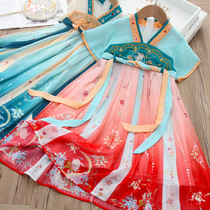 Childrens Wear 2022 Summer Chinoiserie Improved Chiffon Hanfu Skirt Girls Super Fairy Skirt Little Girl Childrens Dress