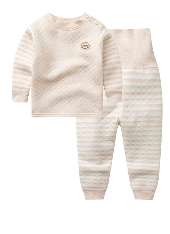Baby color cotton nhiệt đồ lót cao eo phù hợp với bé trai và bé gái mùa thu và mùa đông dày quần áo cotton thiết kế quần bụng thời trang cho bé