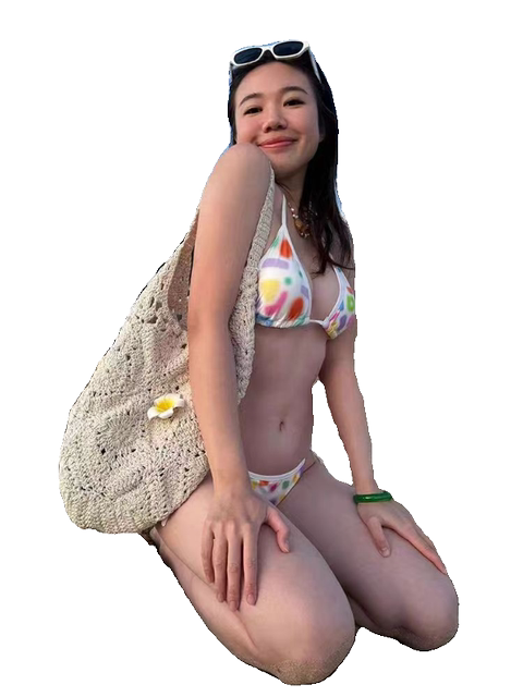 ສາວຮ້ອນສີເບີກບານ bikini ແຍກ swimsuit halter ຄໍ tie vacation ins ເກາະ snorkeling ພາກຮຽນ spring ຮ້ອນແມ່ຍິງ