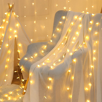 led stars small lights flashing lights stars stars net Red Girl heart decoration room bedroom layout romantic